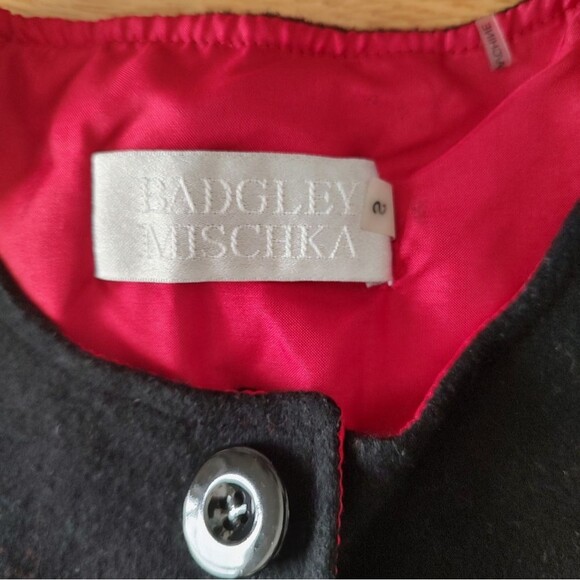 Badgley Mischka wool blend plaid cropped jacket S - Picture 3 of 10